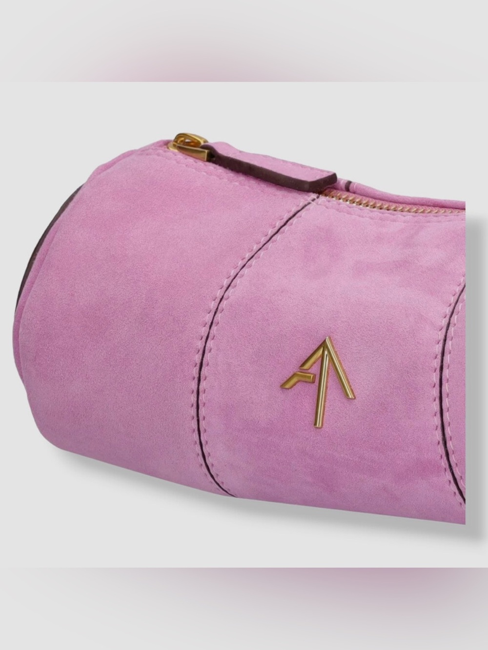 $422 Manu Atelier Women's Pink XX Mini Cylinder Suede Shoulder Purse Bag - Picture 2 of 6